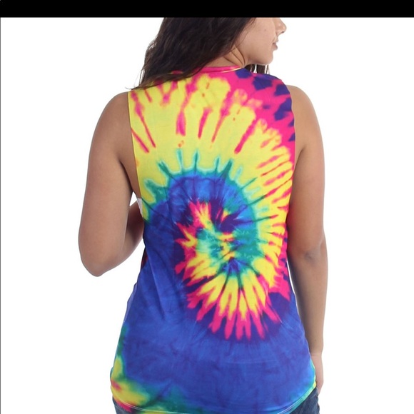 Rolling Stones Tie Dye Band Tank Top S/M - Picture 2 of 7